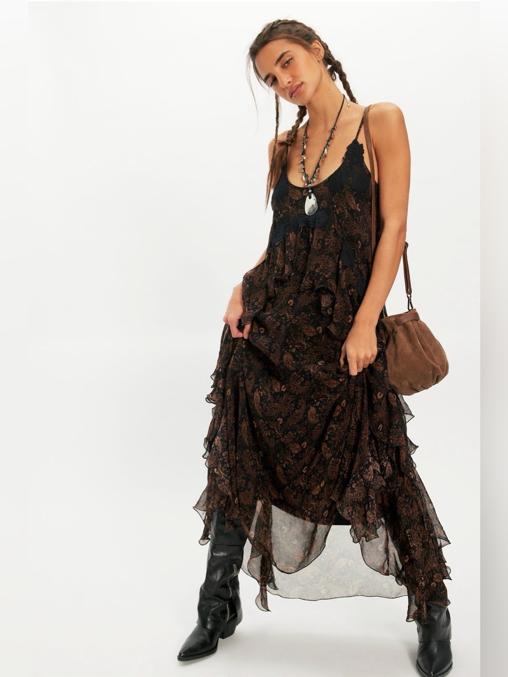 Rare Nigel Preston Paisley Floating Angel Maxi Dress XS
